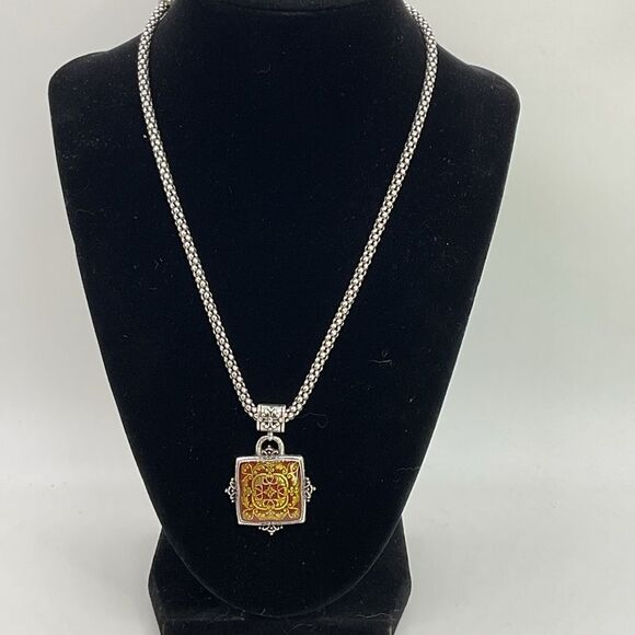 Brighton Jewelry - Brighton Bali Red and Gold Enameled Pendant necklace